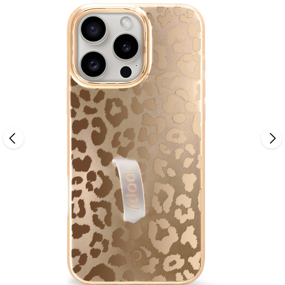 Loopy Case Gold Leopard Print iPhone 13 Pro